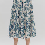 entro - Womens - Bottoms - Skirts - White & Teal Floral Maxi Skirt - MTT Collective
