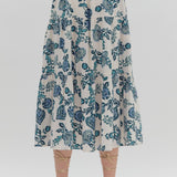 entro - Womens - Bottoms - Skirts - White & Teal Floral Maxi Skirt - MTT Collective