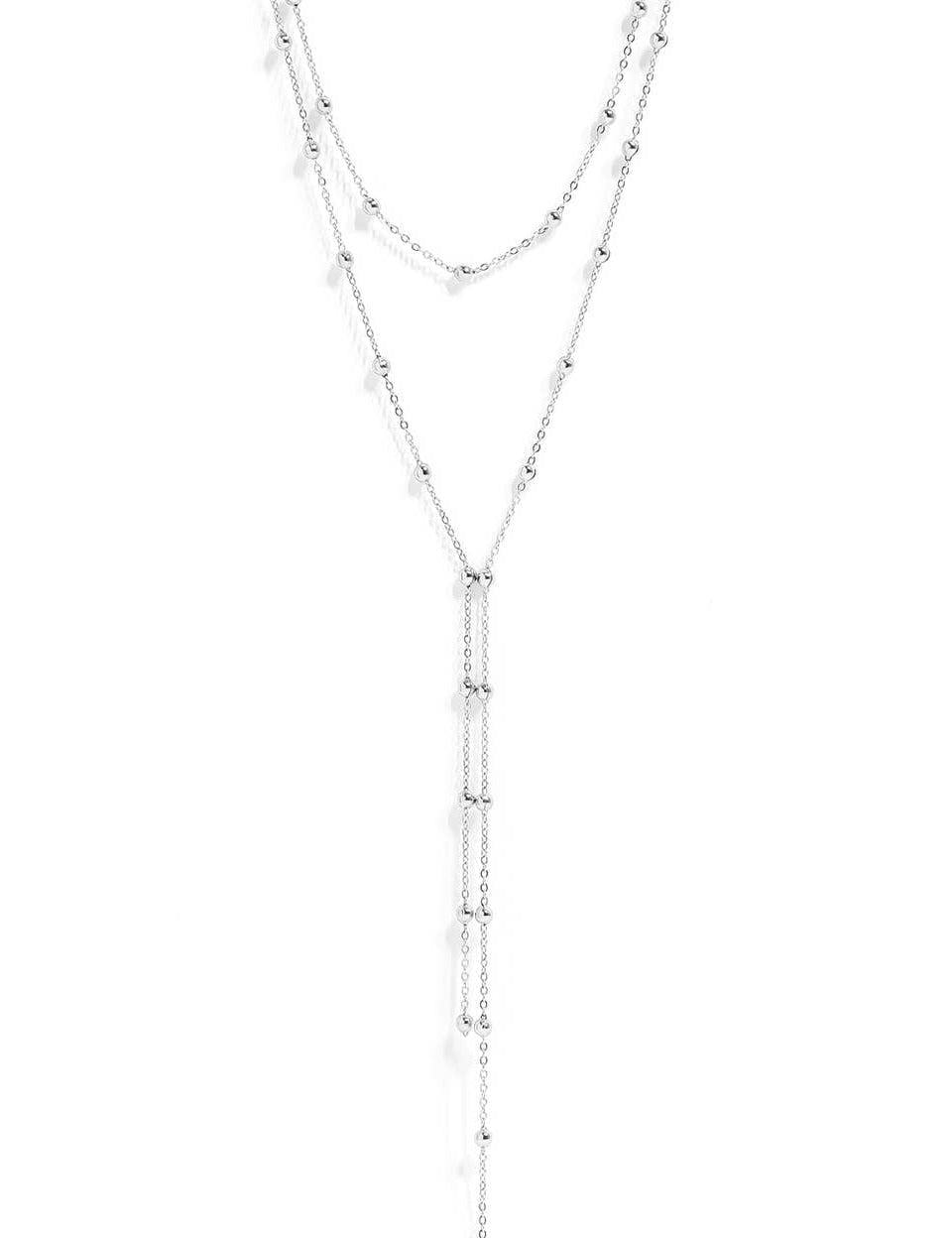 Erica Layered Satellite Lariat Necklace - MTT Collective