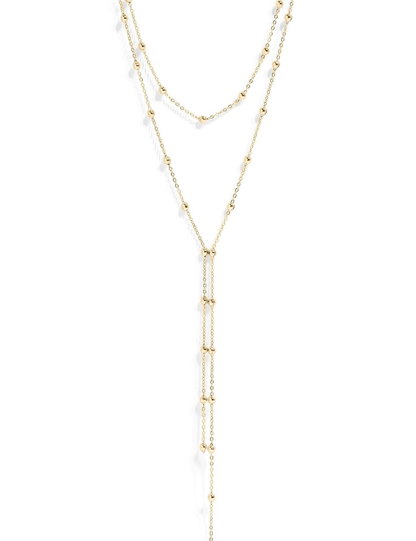 Erica Layered Satellite Lariat Necklace - MTT Collective