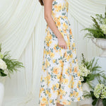 Eyelet Pattern Scallop Lace Trim Midi Dress - MTT Collective