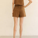 Kira Suede High Waisted Shorts