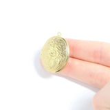 Floral Oval Locket Pendant