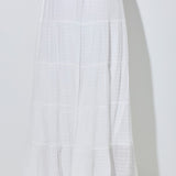 Phoebe Tiered Cotton Gauze Drawstring Maxi Skirt