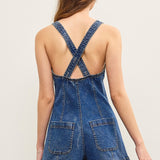 Daisy Button Front Denim Romper