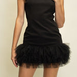 Farah Sleeveless Ruffle Tulle Hem Mini Dress - MTT Collective