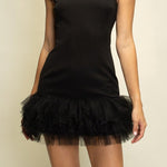 Farah Sleeveless Ruffle Tulle Hem Mini Dress - MTT Collective