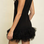 Farah Sleeveless Ruffle Tulle Hem Mini Dress - MTT Collective