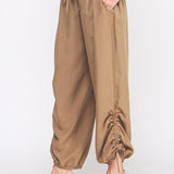Marlow Drapey Twill High-Waist Jogger mocha side
