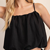 Kaiden Bubble-Hem Crop Top