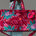 Wildflower Woven Duffel in burgundy floral