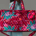 Wildflower Woven Duffel in burgundy floral