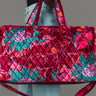 Wildflower Woven Duffel in burgundy floral