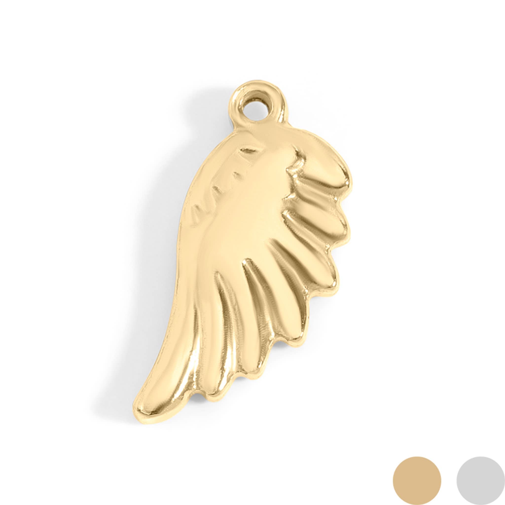 MTT Jewelry - Jewelry - Charms - 18K Gold PVD Stainless Steel Small Angel Wing Charm - MTT Collective