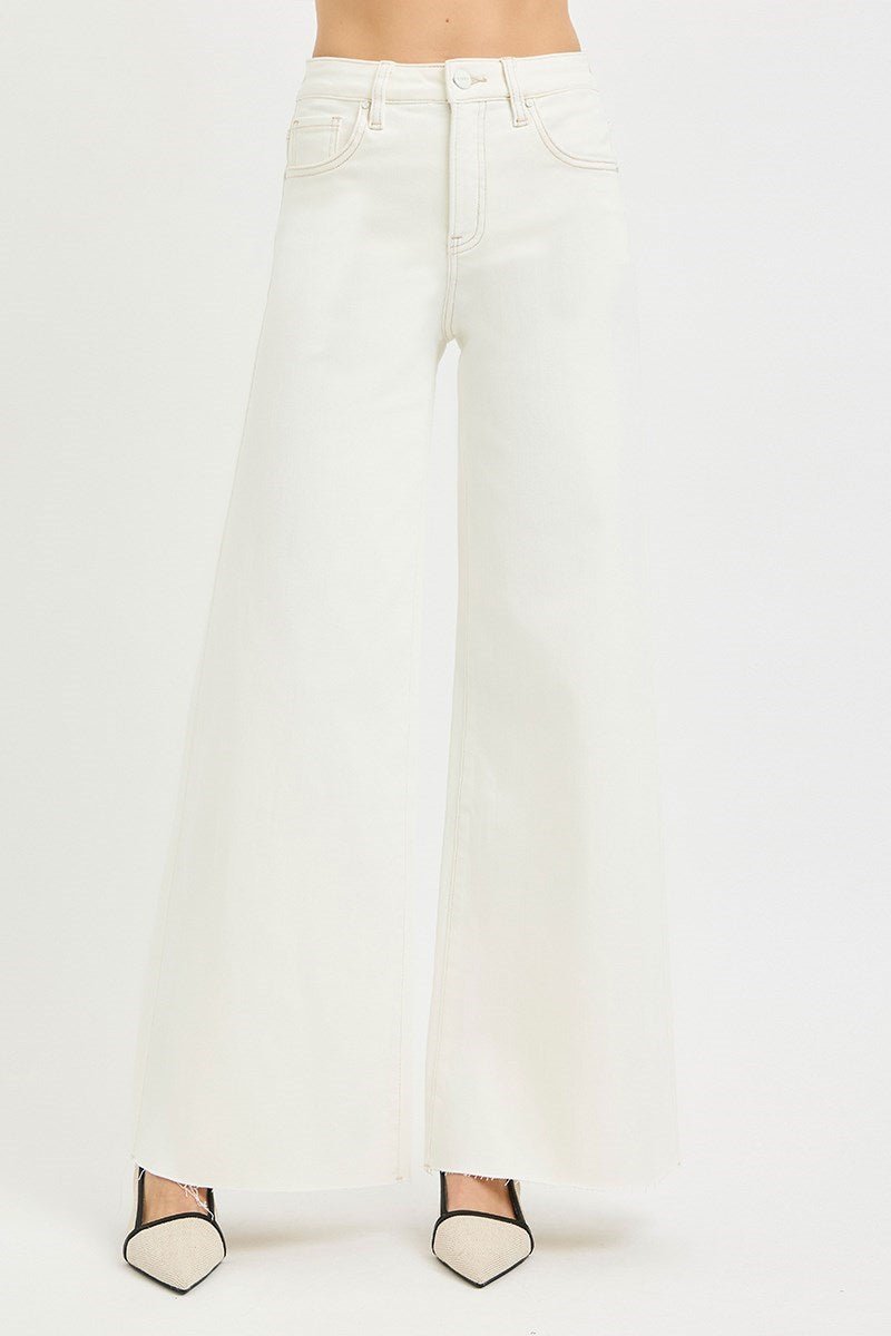 Felicia High Rise Wide Leg Palazzo Jeans - MTT Collective