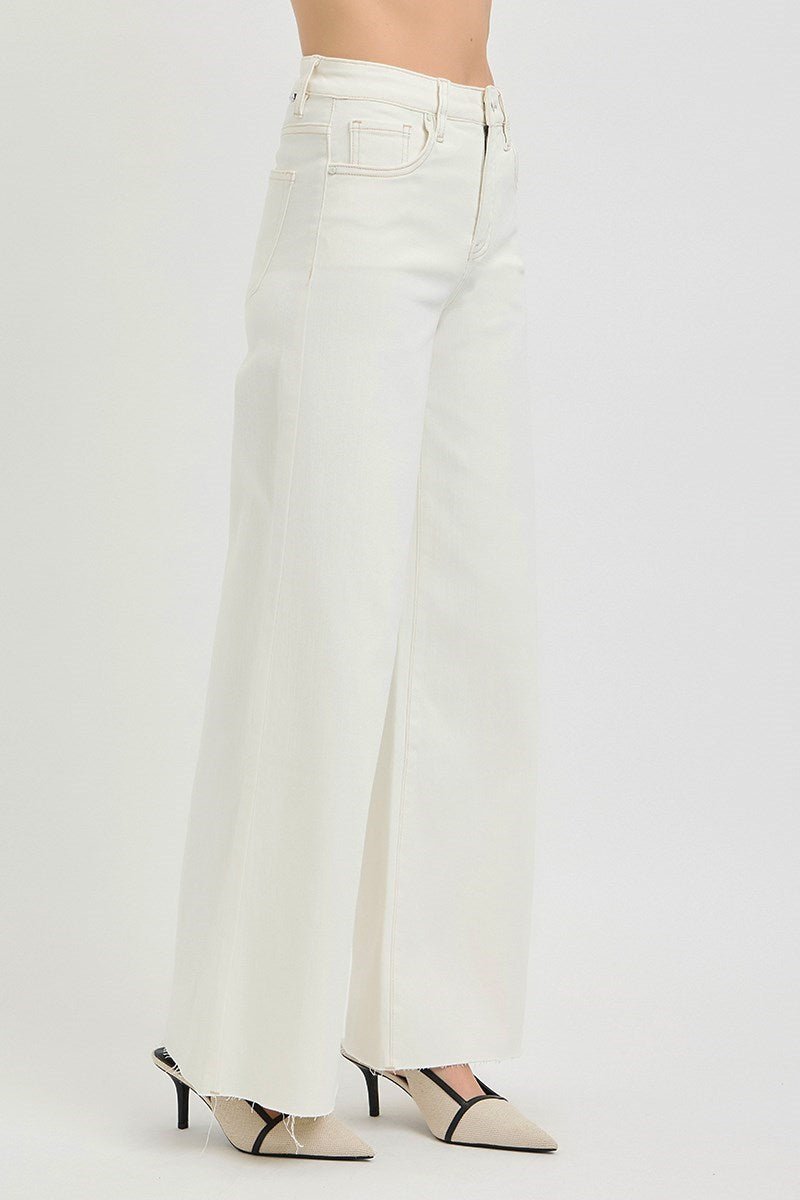 Felicia High Rise Wide Leg Palazzo Jeans - MTT Collective