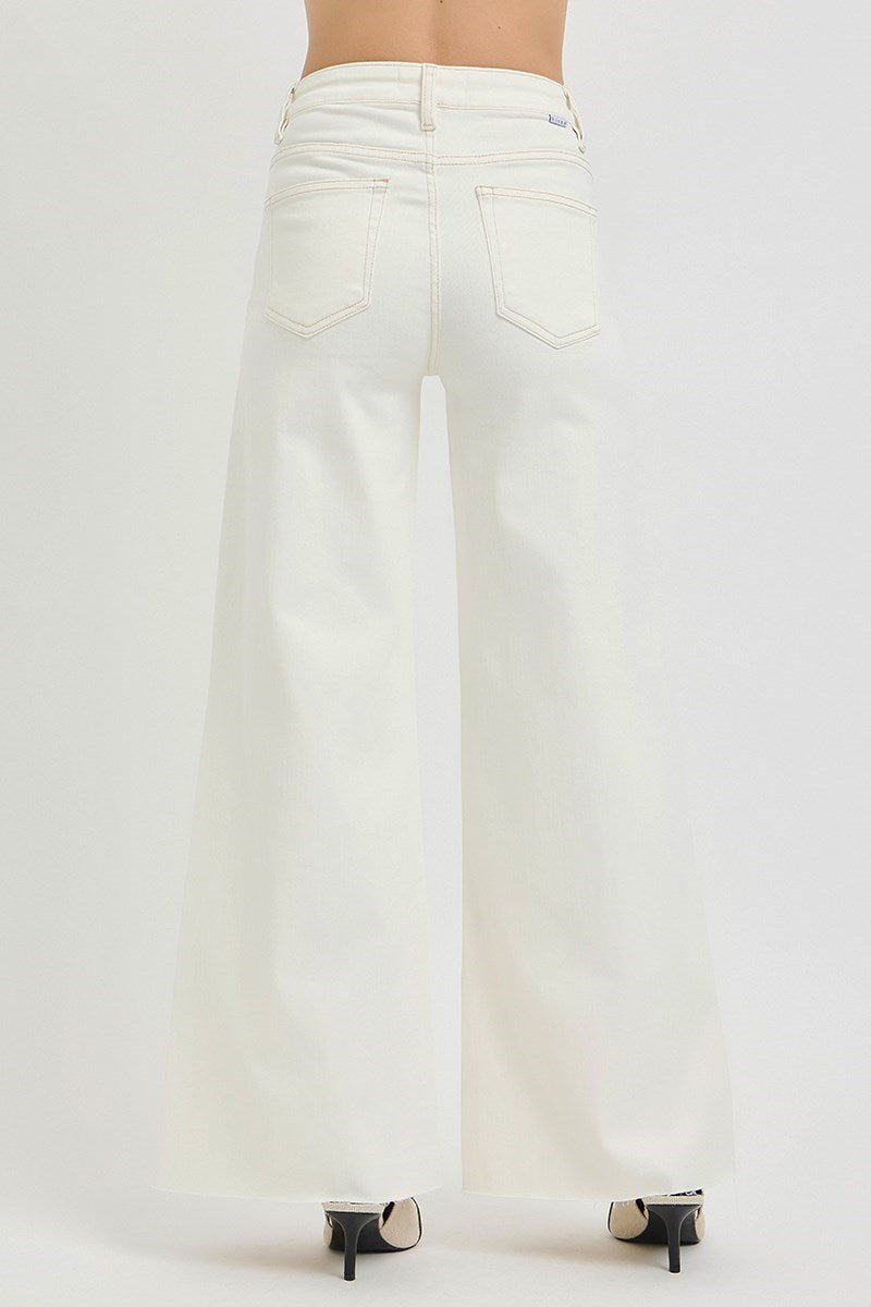 Felicia High Rise Wide Leg Palazzo Jeans - MTT Collective