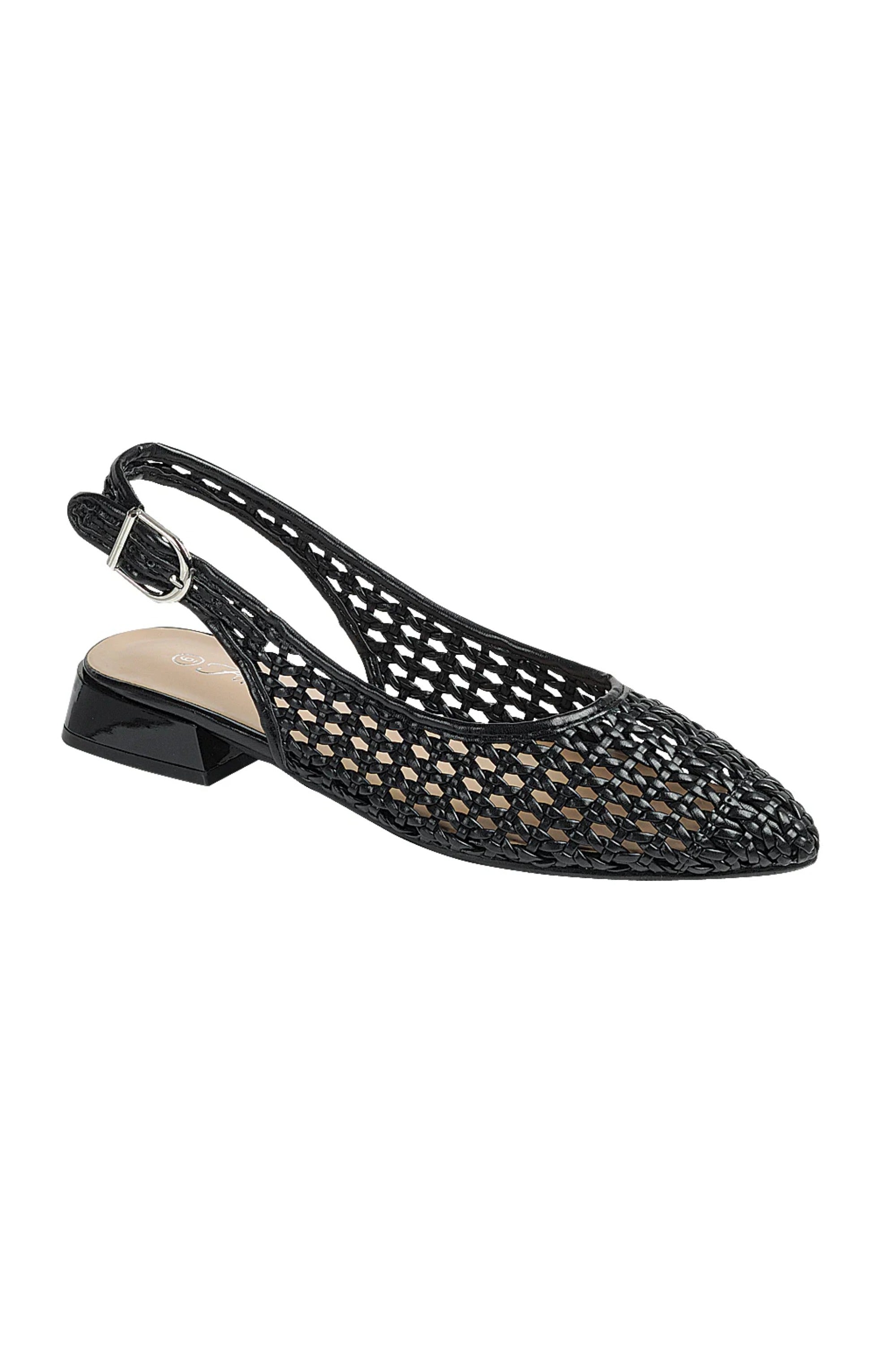 Black woven flat