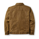Filson Tin Cloth Short Lined Cruiser Jacket Dark Tan flat lay back