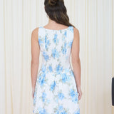 Floral Boat Neck Button Down Mini Dress - MTT Collective
