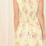 Floral Boat Neck Button Down Mini Dress - MTT Collective