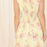 Floral Boat Neck Button Down Mini Dress - MTT Collective