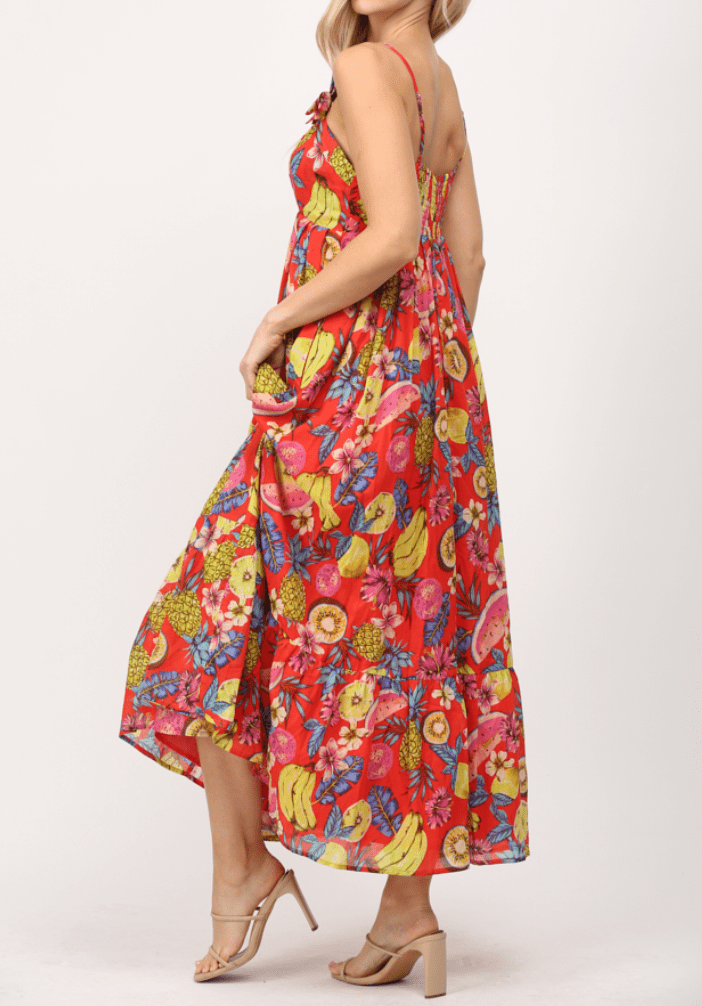 Floral & Fruit Voile Maxi Dress - MTT Collective