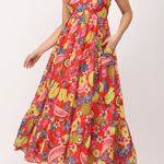 Floral & Fruit Voile Maxi Dress - MTT Collective