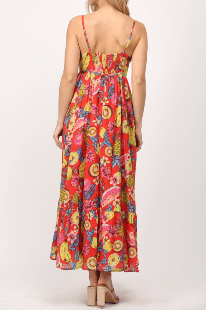 Floral & Fruit Voile Maxi Dress - MTT Collective