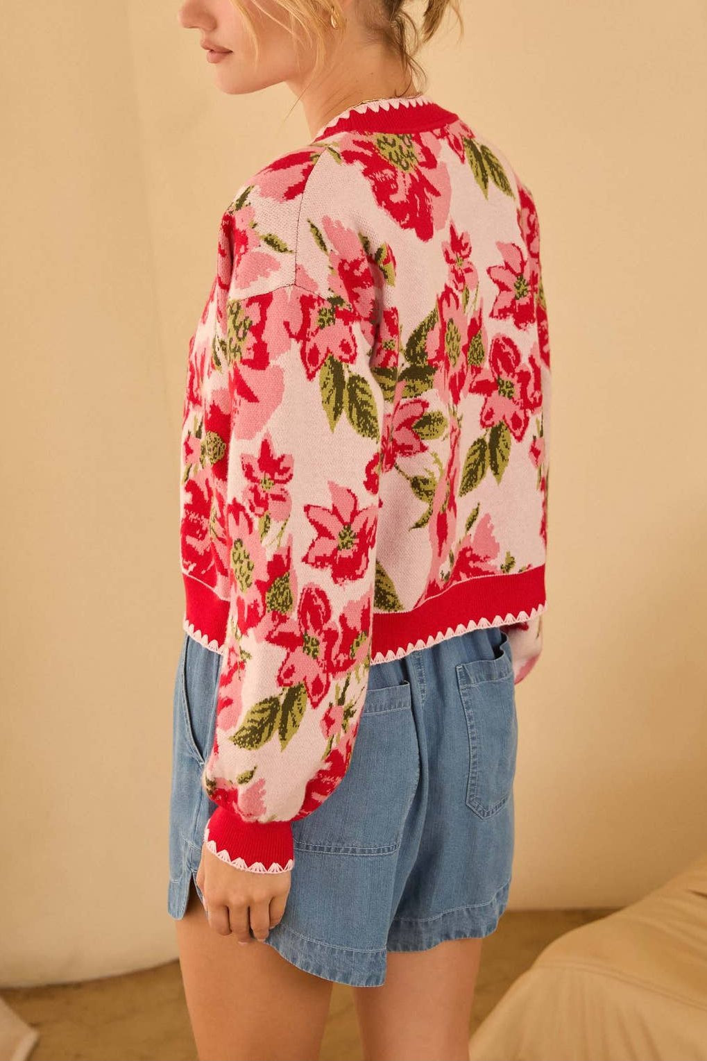 Floral Intarsia Cardigan - MTT Collective