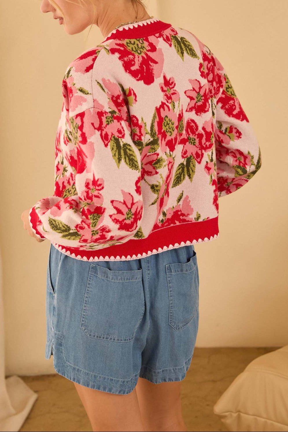 Floral Intarsia Cardigan - MTT Collective