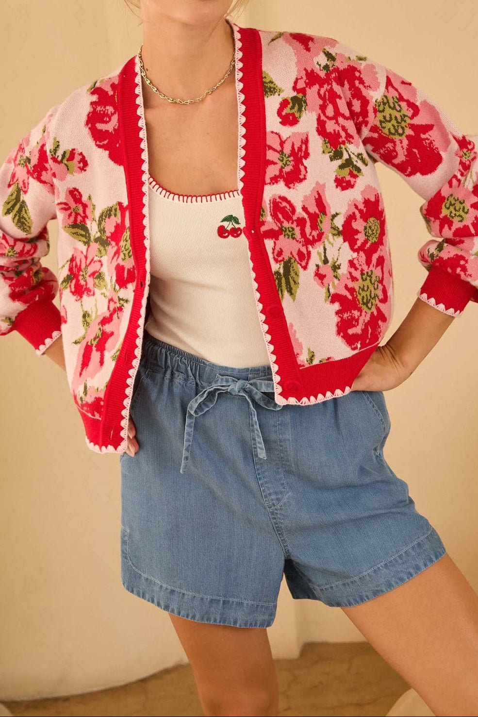 Floral Intarsia Cardigan - MTT Collective