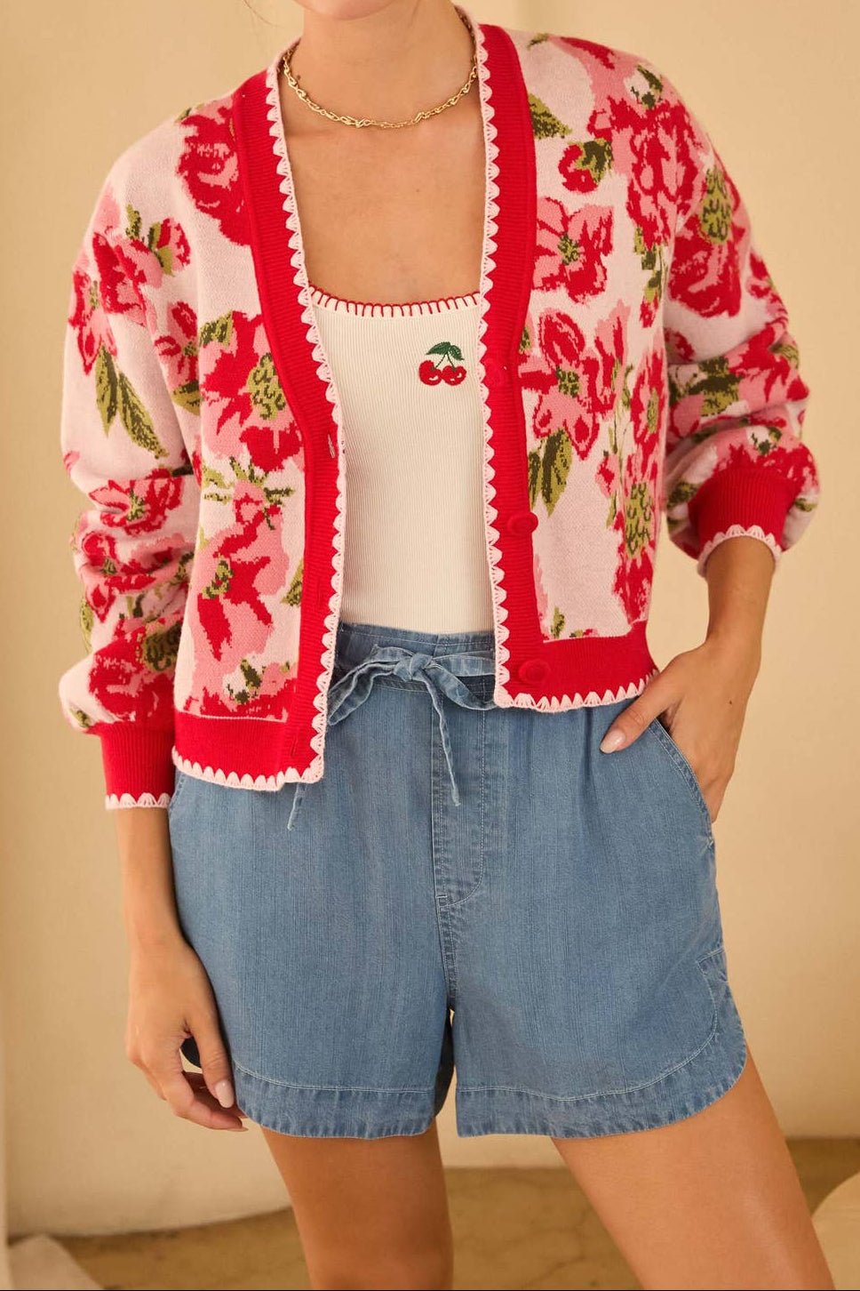 Floral Intarsia Cardigan - MTT Collective
