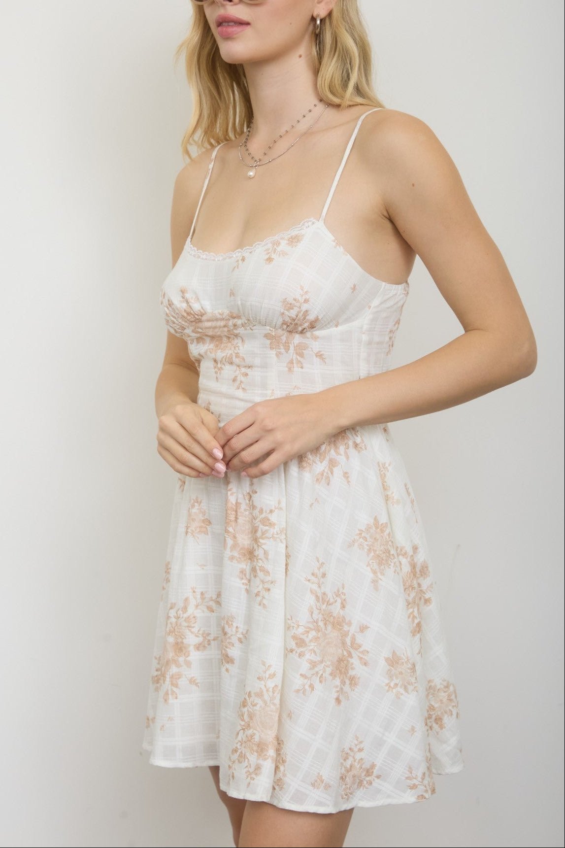 Floral Spaghetti Strap Mini Dress - MTT Collective