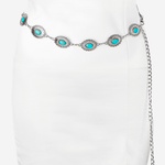 Floral Turquoise Concho Disc Chain Belt - MTT Collective