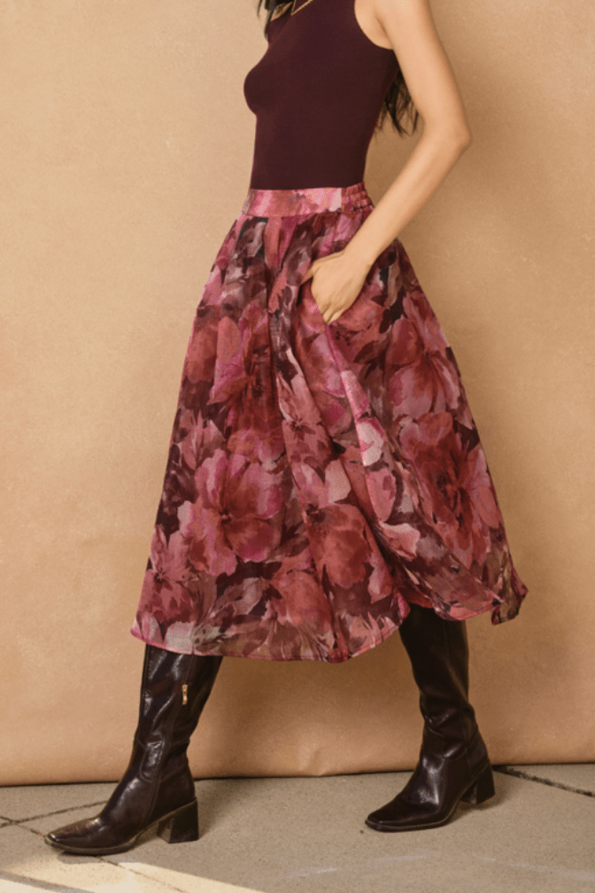 Florence Fleur de Lune Midi Skirt - MTT Collective