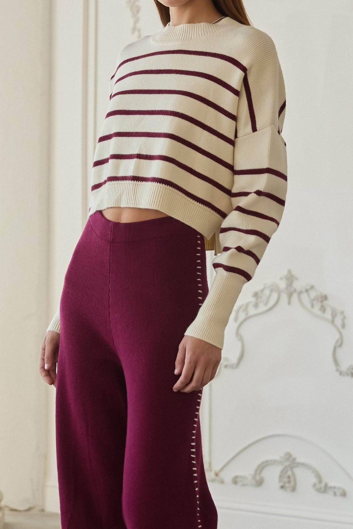 Francine Stripe Cropped Sweater - MTT Collective