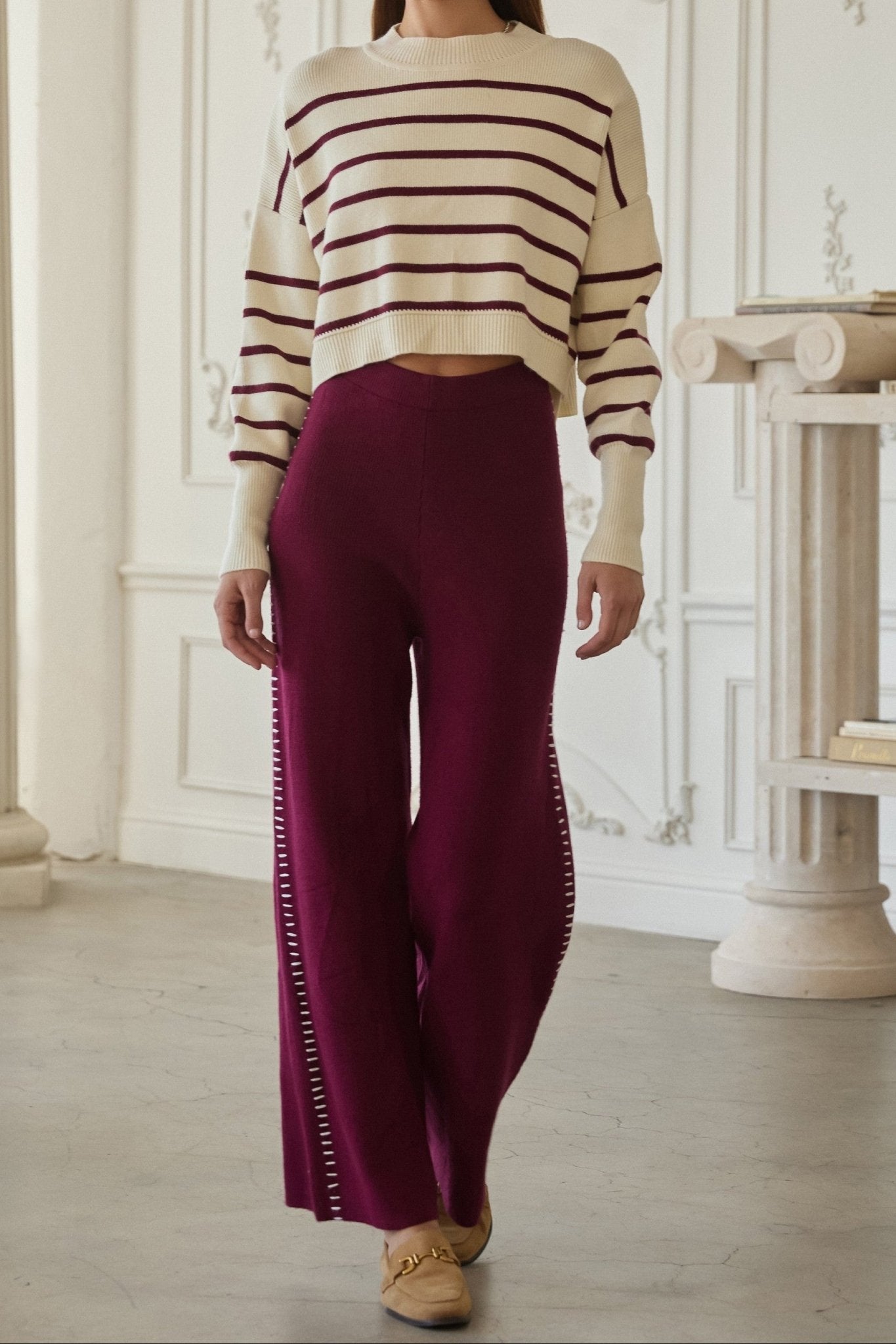 Francine Stripe Cropped Sweater - MTT Collective