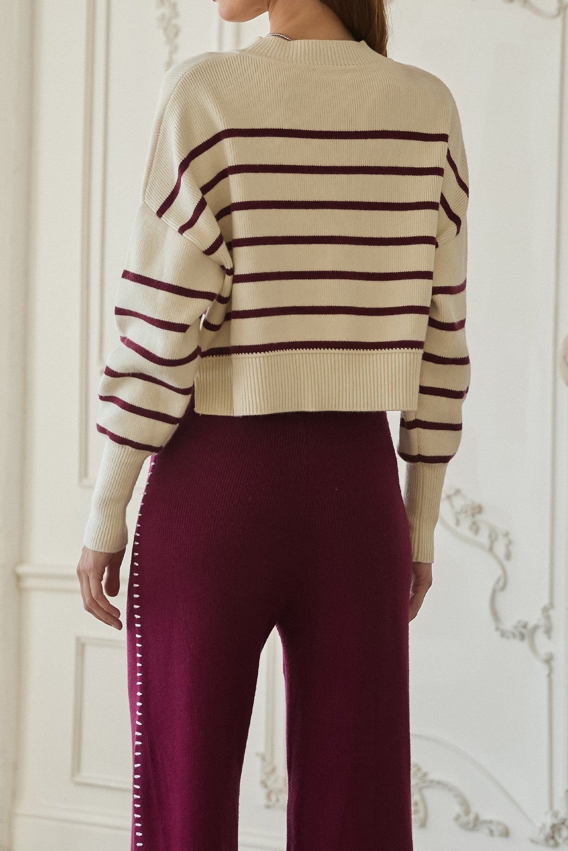 Francine Stripe Cropped Sweater - MTT Collective