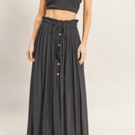 Front Slit Half Button Maxi Skirt - MTT Collective