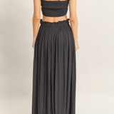 Front Slit Half Button Maxi Skirt - MTT Collective