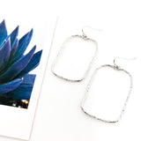 Mira Twisted Hammered Wide Rectangle Earrings