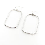 Mira Twisted Hammered Wide Rectangle Earrings