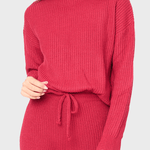 Funnel Neck Long Sleeve Cozy Ribbed Sweater - MTT Collective