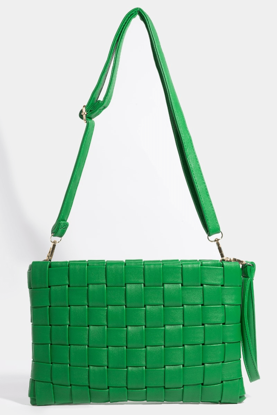 Gia Faux Leather Basket Weave Hand Bag - MTT Collective