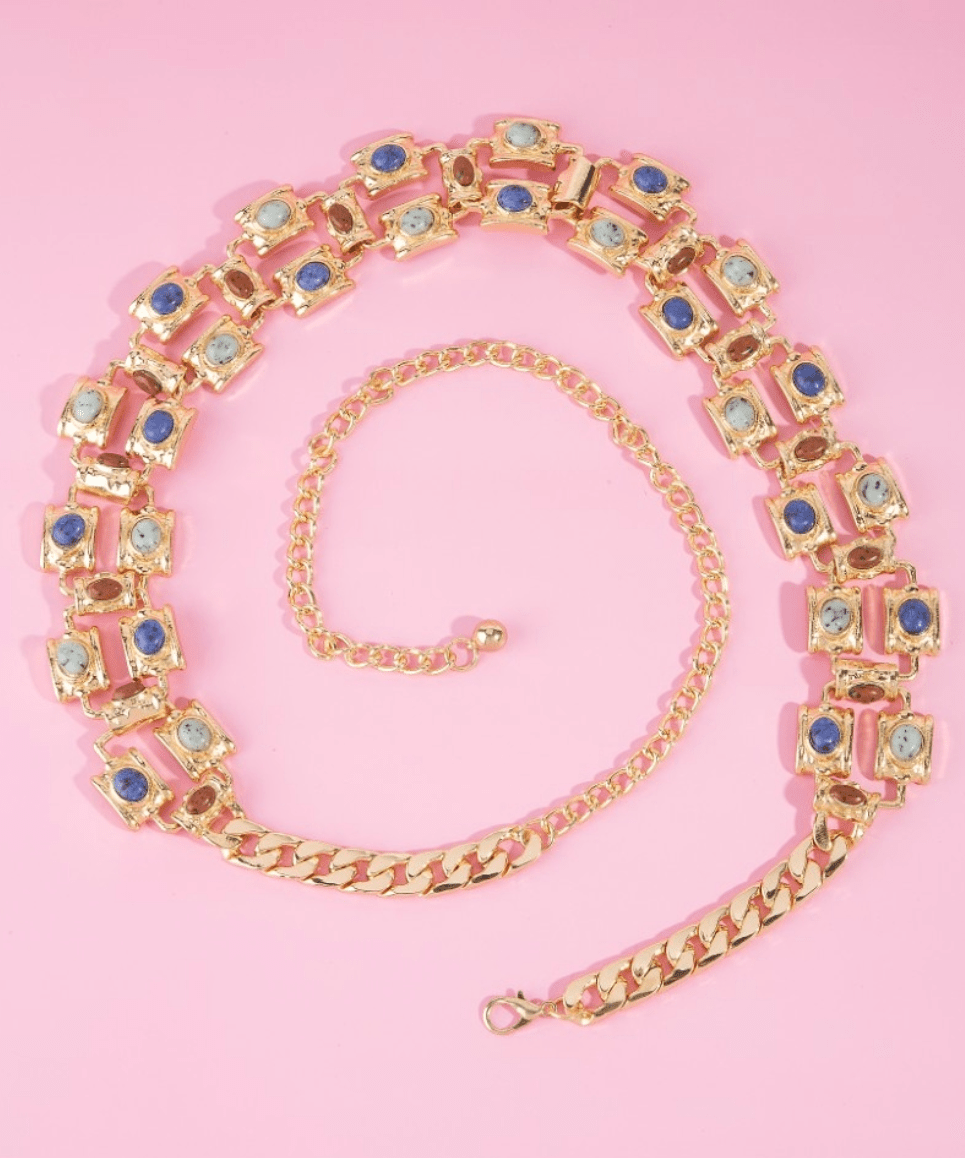 Gideon Western Concho Stone Chain Belt - MTT Collective