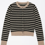 Gillian Stripe Colorblock Trim Button Down Cardigan - MTT Collective