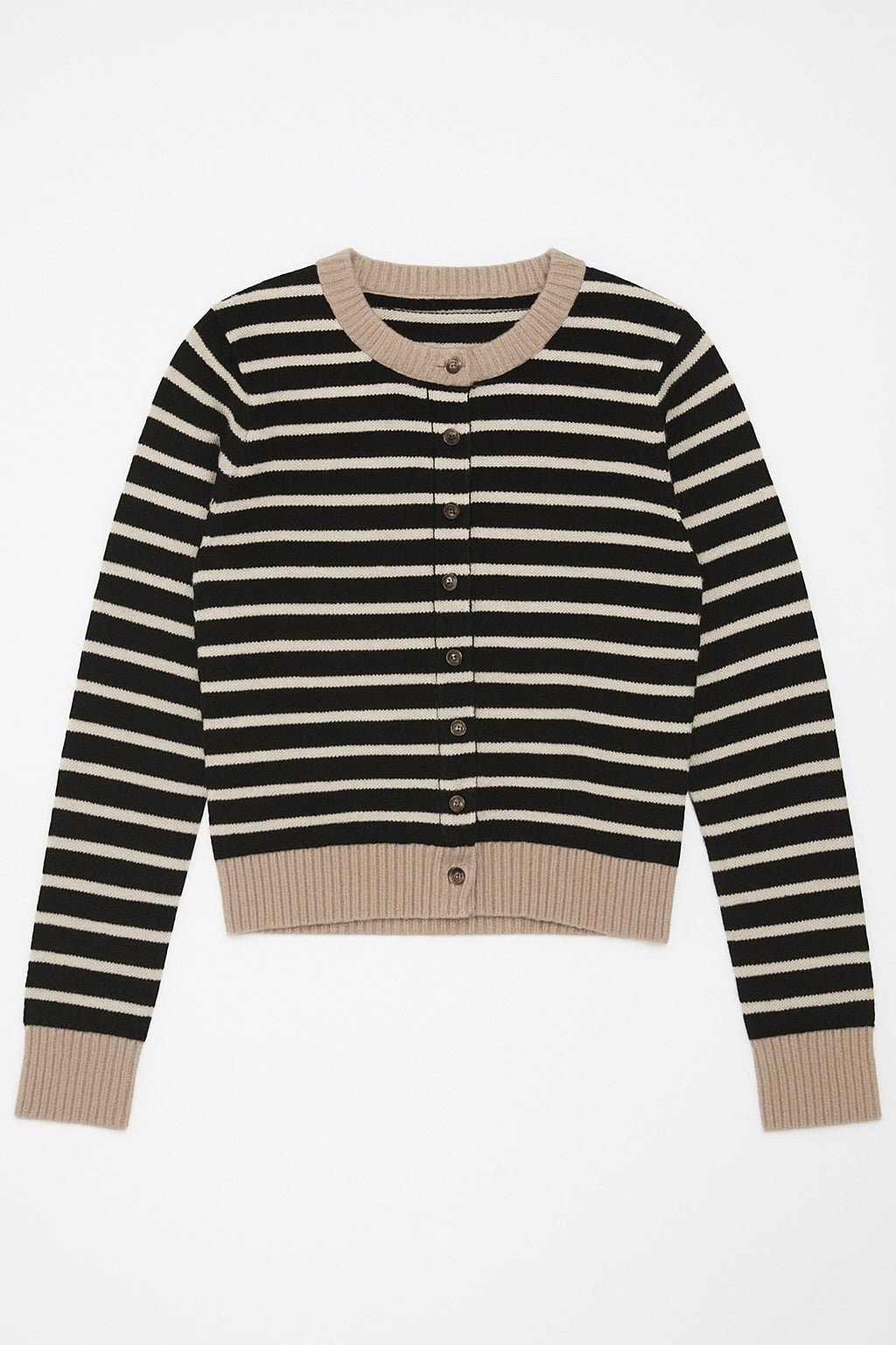 Gillian Stripe Colorblock Trim Button Down Cardigan - MTT Collective