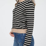 Gillian Stripe Colorblock Trim Button Down Cardigan - MTT Collective