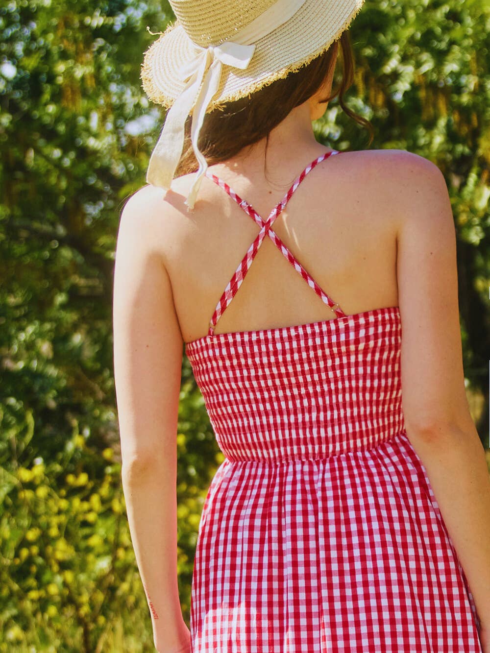 Giselle All - Over Check Print Smocked Maxi Dress - MTT Collective